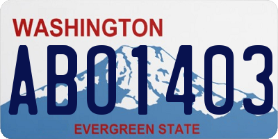 WA license plate ABO1403
