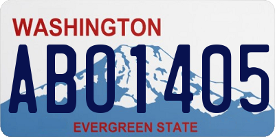 WA license plate ABO1405