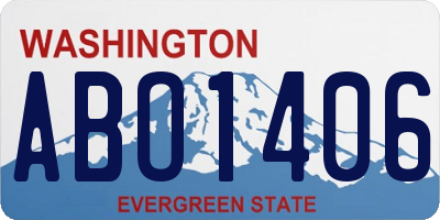 WA license plate ABO1406