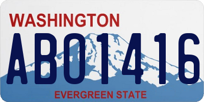 WA license plate ABO1416