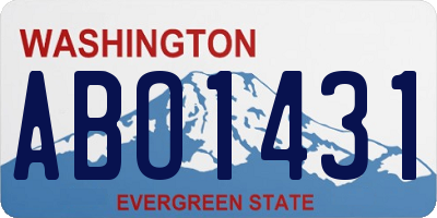WA license plate ABO1431