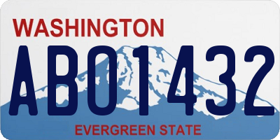 WA license plate ABO1432