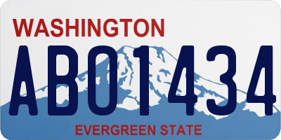 WA license plate ABO1434