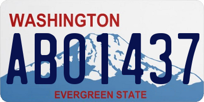 WA license plate ABO1437
