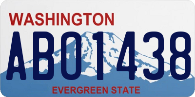 WA license plate ABO1438