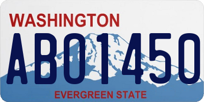 WA license plate ABO1450