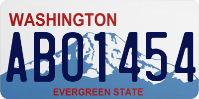 WA license plate ABO1454