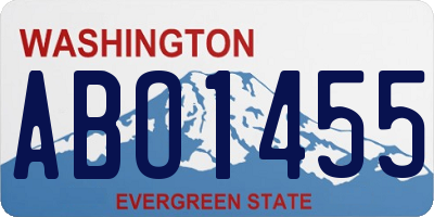WA license plate ABO1455