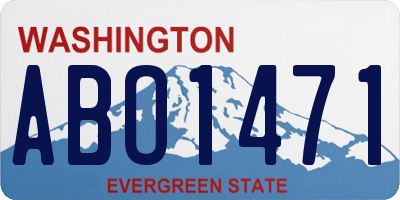 WA license plate ABO1471