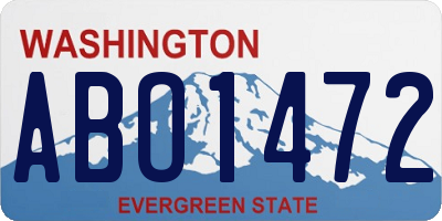 WA license plate ABO1472