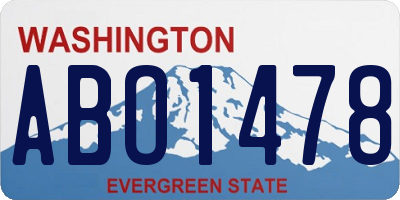 WA license plate ABO1478