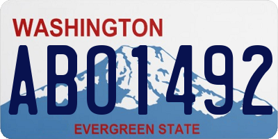 WA license plate ABO1492