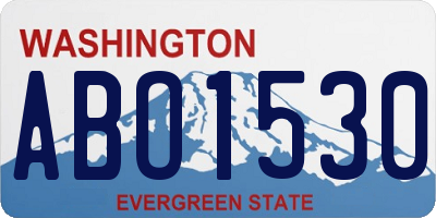 WA license plate ABO1530