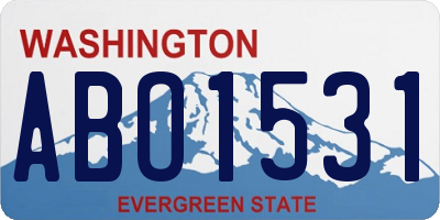 WA license plate ABO1531