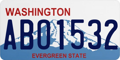 WA license plate ABO1532