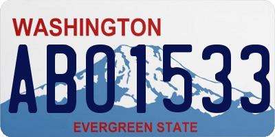 WA license plate ABO1533