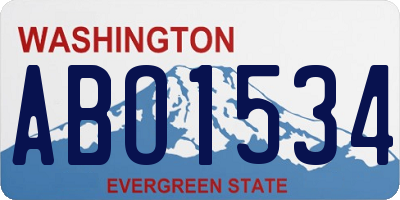 WA license plate ABO1534