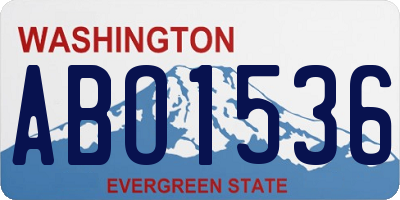 WA license plate ABO1536