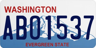WA license plate ABO1537