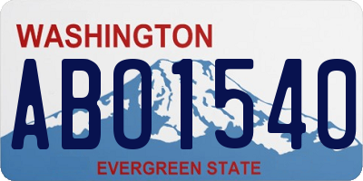 WA license plate ABO1540