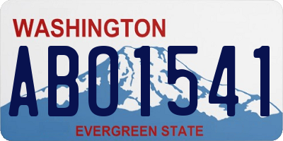 WA license plate ABO1541