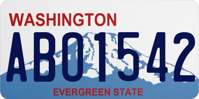 WA license plate ABO1542