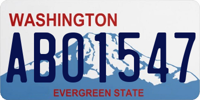 WA license plate ABO1547