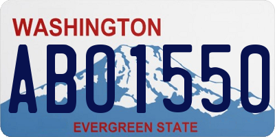 WA license plate ABO1550