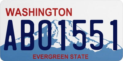 WA license plate ABO1551