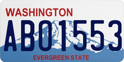 WA license plate ABO1553