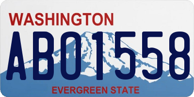 WA license plate ABO1558