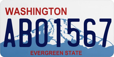 WA license plate ABO1567
