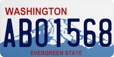 WA license plate ABO1568