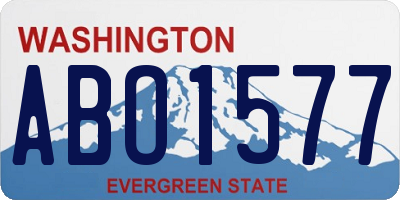 WA license plate ABO1577