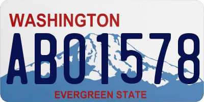 WA license plate ABO1578
