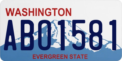 WA license plate ABO1581