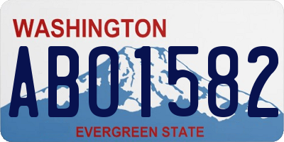 WA license plate ABO1582