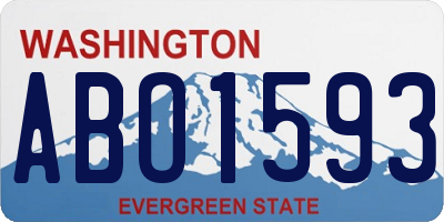 WA license plate ABO1593