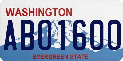 WA license plate ABO1600