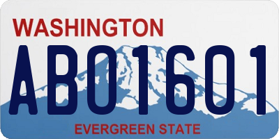 WA license plate ABO1601