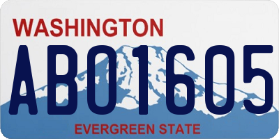 WA license plate ABO1605