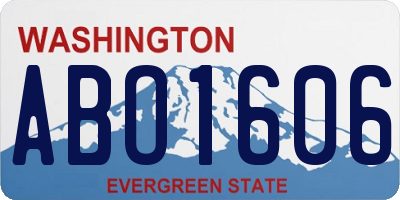 WA license plate ABO1606