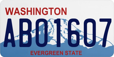 WA license plate ABO1607