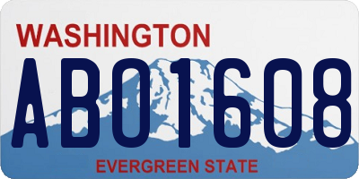 WA license plate ABO1608