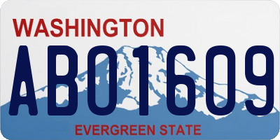 WA license plate ABO1609