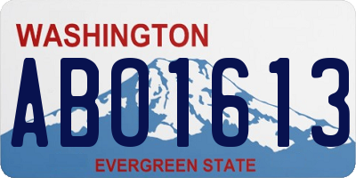 WA license plate ABO1613