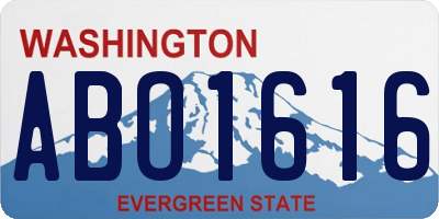 WA license plate ABO1616