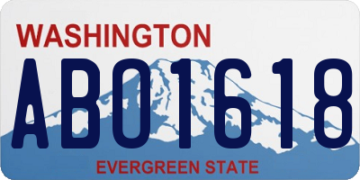 WA license plate ABO1618