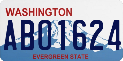 WA license plate ABO1624