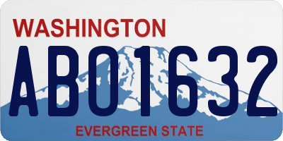 WA license plate ABO1632